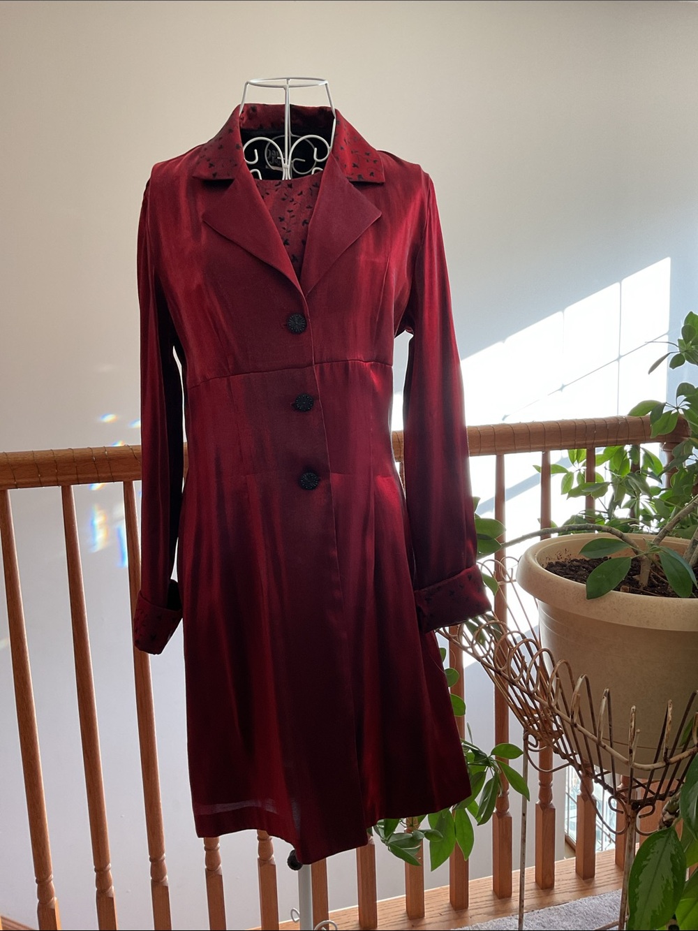 Dawn Joy Women's Burgundy Sleeveless Dress & Button-Front Jacket  Sz 9/10